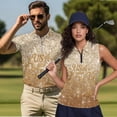 thumbnail image 2 of Yuyamidu Men Women Matching Golf Shirts USA 250th Anniversary Women Golf Shirts Golf Tank Top Sparkling Gold Tennis Shirt Activewear for Men Active Couple, Men's XL, 2 of 6