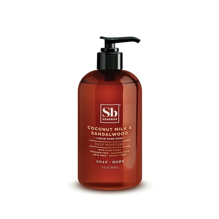 Soapbox Deep Moisture Liquid Hand Soap, Coconut Milk & Sandalwood, 12 Oz Pump