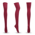 thumbnail image 2 of IROINNID Women's Home-wear Thick Warmth Cotton Knitting Socks Coral Fleece Autumn Winter Solid Thigh-high Stockings, 2 of 3