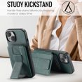 thumbnail image 6 of for iPhone 13 Wallet Case with RFID Blocking Credit Card Holder,PU Leather Folio Flip Kickstand Handle Wrist Strap Shockproof Cover Women Men for iPhone 13 Phone Case,Green, 6 of 9