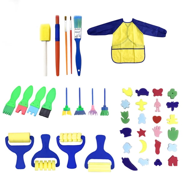 42pcs Kit de pinceles de pintura de esponja Juegos de dibujo de bricolaje Juego de niños Juguetes de regalo Juego de aprendizaje de pintura para niños Inevent FN0369-00B
