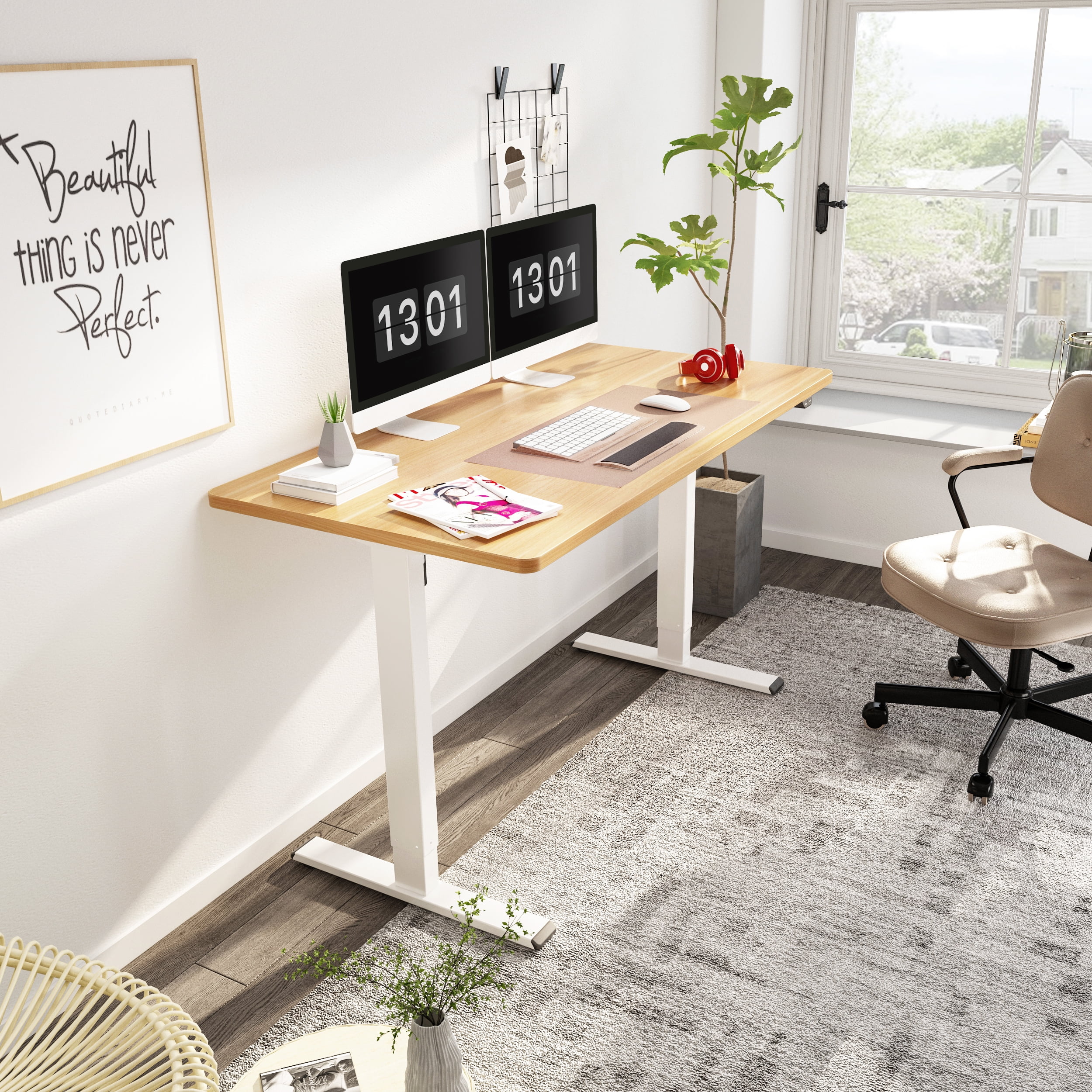 FlexiSpot Home Office Electric Height Adjustable Standing Desk 55