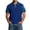 Dark blue, variant on Blekii Mens Denim Shirt Slim Fit Button down Shirts Casual Short Sleeve Patchwork Workout Oversized Tshirts Beige S