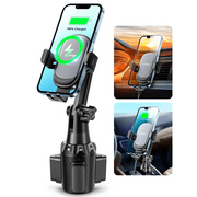 Upgraded TOPGO Cup Holder Phone Mount Wireless Charger,Universal Cell Phone Holder Car Charger Wireless-Charger-Cup-Phone-Holder Fast Charging for iPhone11/11 Pro/11 Pro Max, Samsung Galaxy Black