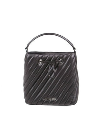 Michael Kors Suri Large Bucket Bag Drawstring Brown Graphic Logo MK White  Multi - ShopperBoard