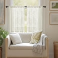 thumbnail image 6 of HuiXinOu Linen Blend Window Curtain, 2-Pack Vintage Semi-Sheer Short Cafe Curtains for Bathroom, Kitchen, Bedroom Door and Window Privacy Decoration, 6 of 6