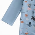 thumbnail image 6 of NIEWTR Baby Boys Kids Swimsuit Toddlers One Piece Zipper Swimwear with Hat Rash Guard Surfing Suit(A01-Grey,0-3 Months), 6 of 7