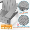 thumbnail image 6 of Folding Adirondack Chair Plastic Weather Resistant, Outdoor Chair, Patio Chairs, Lawn Chair, Outside Funiture for Porch, Garden, Deck, Fire Pit, Patio Seating (1, Gary), 6 of 6
