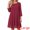 Wine Red, variant on DARING DIVA Women's Chiffon 3/4 Sleeve Flowy Wedding Guest Dress S Black