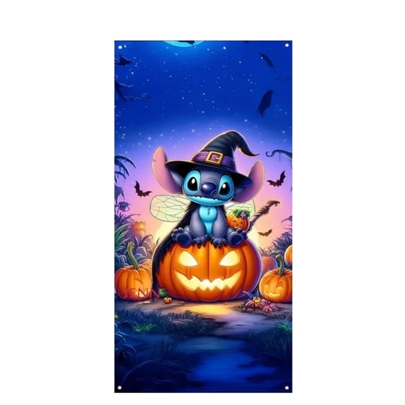 Pumpkin Cartoon  Halloween pumpkin ghost door cover decoration, 35*79 inch door curtain door cover banner photography background suitable for room dormitory indoor and outdoor decoration