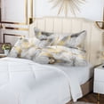 thumbnail image 6 of White Grey Gold Marble Plush Pillow Cases Standard Size Ultra Soft Warm Pillowcases with Zipper 20"x26", 6 of 9