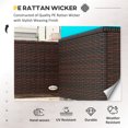 thumbnail image 4 of Brown & Turquoise Rattan Patio Sofa Set with Footstool & Table - Outdoor Seating for Balcony, Garden & Patio - Durable Steel Frame, PE Rattan, 173cm Sofa, 4 of 7