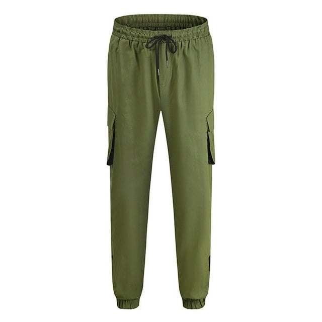 Mens Sweatpants with Flap Pockets Cinch Bottom Athletic Cargo Pants for Workout,Running,Training,Jogging,Gym