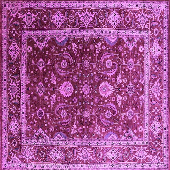 Ahgly Company Indoor Square Oriental Purple Industrial Area Rugs, 8' Square