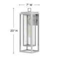 thumbnail image 5 of 1005SI-LL Hinkley Lighting Republic - 1 Light Large Outdoor Wall Lantern in Transitional Style - 7 Inches Wide by 20 Inches High-Satin Nickel, 5 of 23