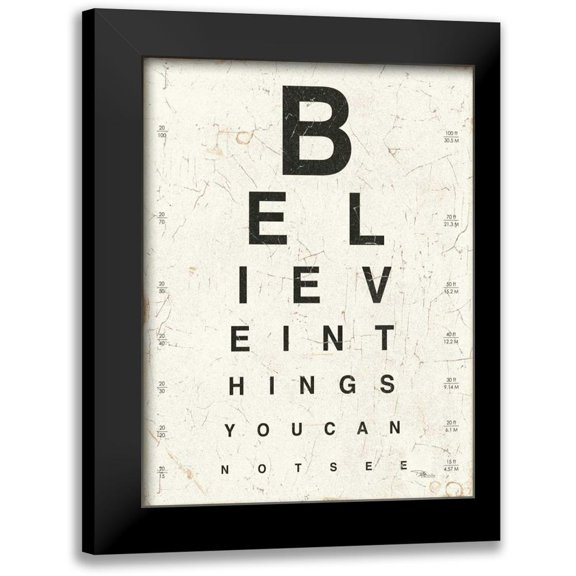 Pela Studio 12x14 Black Modern Framed Museum Art Print Titled - Eye Chart I