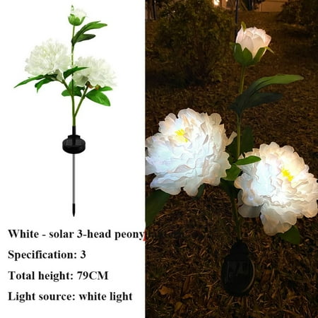

Waterproof Garden Ornament Statues Yard Outdoor LED Light Christmas Lights Solar Flowers Light Fairy String Lights WHITE 3 HEAD