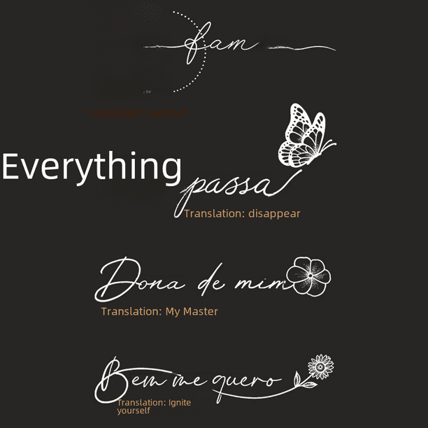Pegatinas de tatuajes de hierbas sexys para mujeres, letras en inglés, tatuaje falso impermeable para el brazo para hombres, estilo barra de jugos