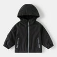 thumbnail image 2 of Hjtefg Boys Windbreaker Jacket - Lightweight Hooded Zipper Coat Designed for Kids,Fit for Outdoor Adventures,Casual Outings and School Days,Jackets for Girls and Boys,Color: Black Size: 8-9 Years, 2 of 3