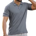 thumbnail image 4 of zfhfof Men's Polo Shirts Short Sleeve Slim Fit Casual Shirts Classic Stretch Ribbed Knit T Shirt Lightweight Fashion Golf Shirts, 4 of 6