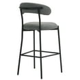 thumbnail image 4 of Knubmt Set of 2 Barstools with Mtal Base and Footrest, 26" Height Fabric Seat Bar Stools for Dining Room, Bar, Kitchen, Gray, 4 of 9