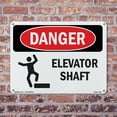 thumbnail image 5 of Elevator Shaft OSHA Danger Rigid Plastic Sign 24 Inch x 18 Inch - 5 Pack, 5 of 8