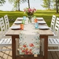 thumbnail image 4 of Table Runners 108 Inches Long Dress Scarves, Red Poppy Farmhouse Coffee/Dining/Kitchen Table Runner for Living Room, Farmhouse Country Vintage Flower Leaf Plant 13x108 Inch, 4 of 9