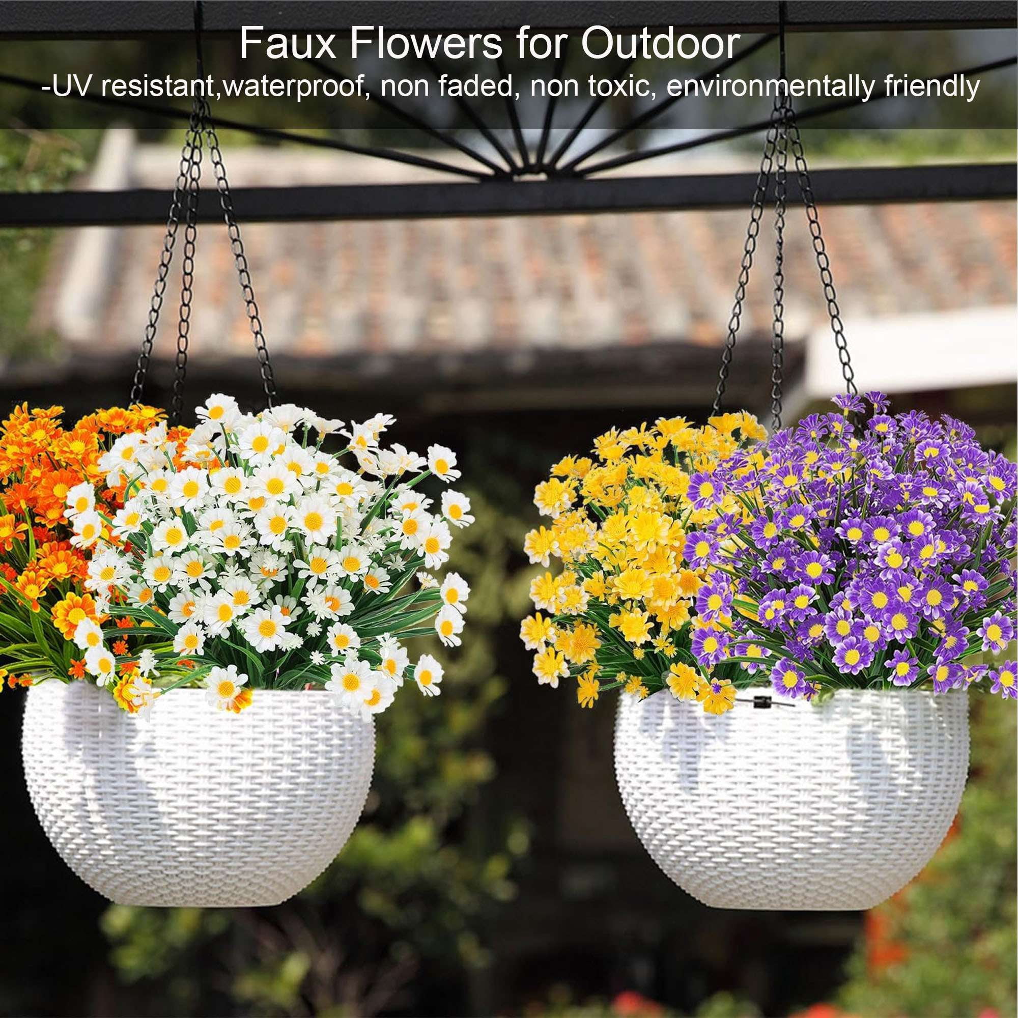 LAVA 16 Bundles Artificial Flowers UV Resistant Faux Lavender Flowers for Outdoor Indoor Wedding Garden Home Decor Pink