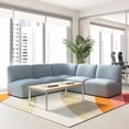 thumbnail image 2 of Assemble Modular 5 Seater L Shaped Sectional Lounge Sofa in Mist Fabric, 2 of 8