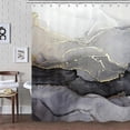 thumbnail image 2 of Marble Shower Curtain For Bathroom, Abstract Modern Black And Gold Fabric Shower Curtain Set, Cool Rest, 2 of 5