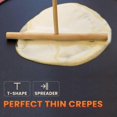 thumbnail image 1 of Cabilock 2pcs Wooden Crepe Spreader Spatula Set Tortilla Rake Spreading Tools Pancake Cooking Utensils, 1 of 1