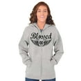 thumbnail image 4 of Hashtag Blessed Bless Religious Jesus Zip Up Hoodie Men's Women's Brisco Brands L, 4 of 6