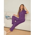 thumbnail image 4 of Ekouaer Womens Pajama Sets Button Down Pjs 2 Piece Short Sleeve Sleepwear with Pants Soft Loungewear, 4 of 6