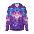 thumbnail image 2 of Uemuo Elephant in Tribal Style Pattern Women's Full Zip UPF 50+ Sun Protection Hoodie Jacket Long Sleeve Sun Shirt Hiking Outdoor Performance with Pockets-Large, 2 of 9