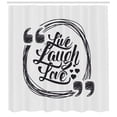 thumbnail image 3 of Ambesonne Live Laugh Love Shower Curtain, Happy Lifestyle, 69"Wx75"L, Pearl and Dark Grey, 3 of 3