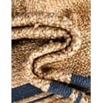 thumbnail image 4 of Unique Loom Braided Jute Collection Area Rug - Gujarat (2' 6" x 6' 1" Runner Natural and Navy Blue/Navy Blue), 4 of 7