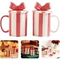 thumbnail image 5 of Bow Ceramic Mug, Cute Bow Shape Coffee Mug with Handle & Lid, Unique Drinking Cup for Coffee &Tea Lovers, Valentine's Day Drinkware Holiday Gifts (Pink), 5 of 7