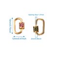 thumbnail image 6 of 10pcs Brass Micro Pave Cubic Zirconia Screw Carabiner Lock Charms for Necklaces Making Quick Links Oval Golden Mixed color 19x12x2mm Opening Size: 1.27mm, 6 of 6