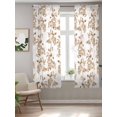 thumbnail image 2 of Brown Fruit Curtains 63 Inch Length, Sheer Curtains for Bedroom Living Room Window Vintage Plant Nature Botanical Flower Rod Pocket Voile Drapes Kitchen Curtains Small Half Window 42"x63" 2 Panels, 2 of 7