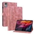 thumbnail image 2 of FJLBDE Case for Lenovo Tab Idea 11 / Lenovo Xiaoxin Pad 11 2025, Embossed Flower PU Leather Flip Wallet Folio Stand Cover, Pink, 2 of 7