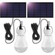thumbnail image 1 of Lámpara colgante LED solar para exteriores de 3 W con cable de 3,45 m, linterna solar portátil con panel solar, bombilla LED solar recargable para pesca, camping, emergencias, jardín, 2 juegos, 1 of 5