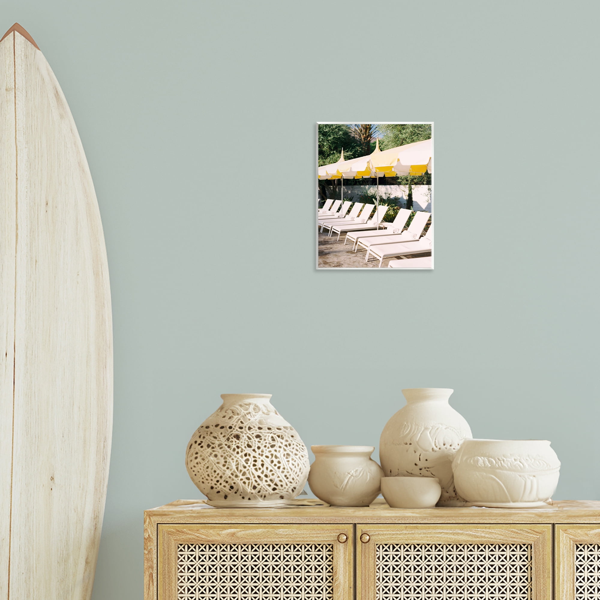 Stupell Industries Poolside Beach Chairs Landscape Photography Unframed Art Print Wall Art, 11 x 14
