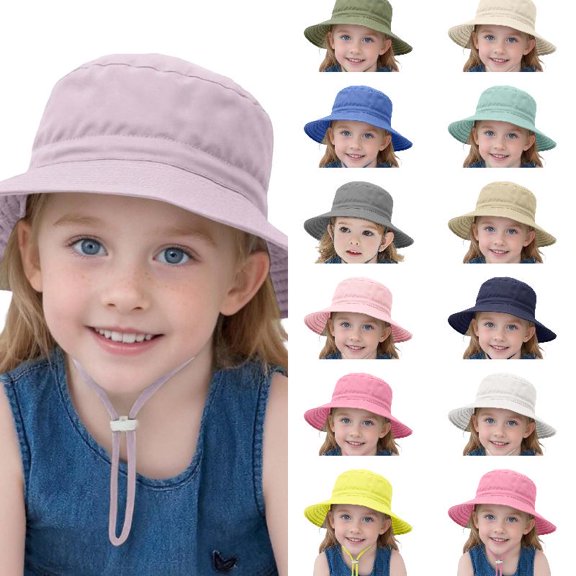 oqasdz Baby Sun Hat for Boys Girls Breathable Solid Color Fisherman Cap Beach Hat for Toddler Kids Lightweight Summer Outdoor