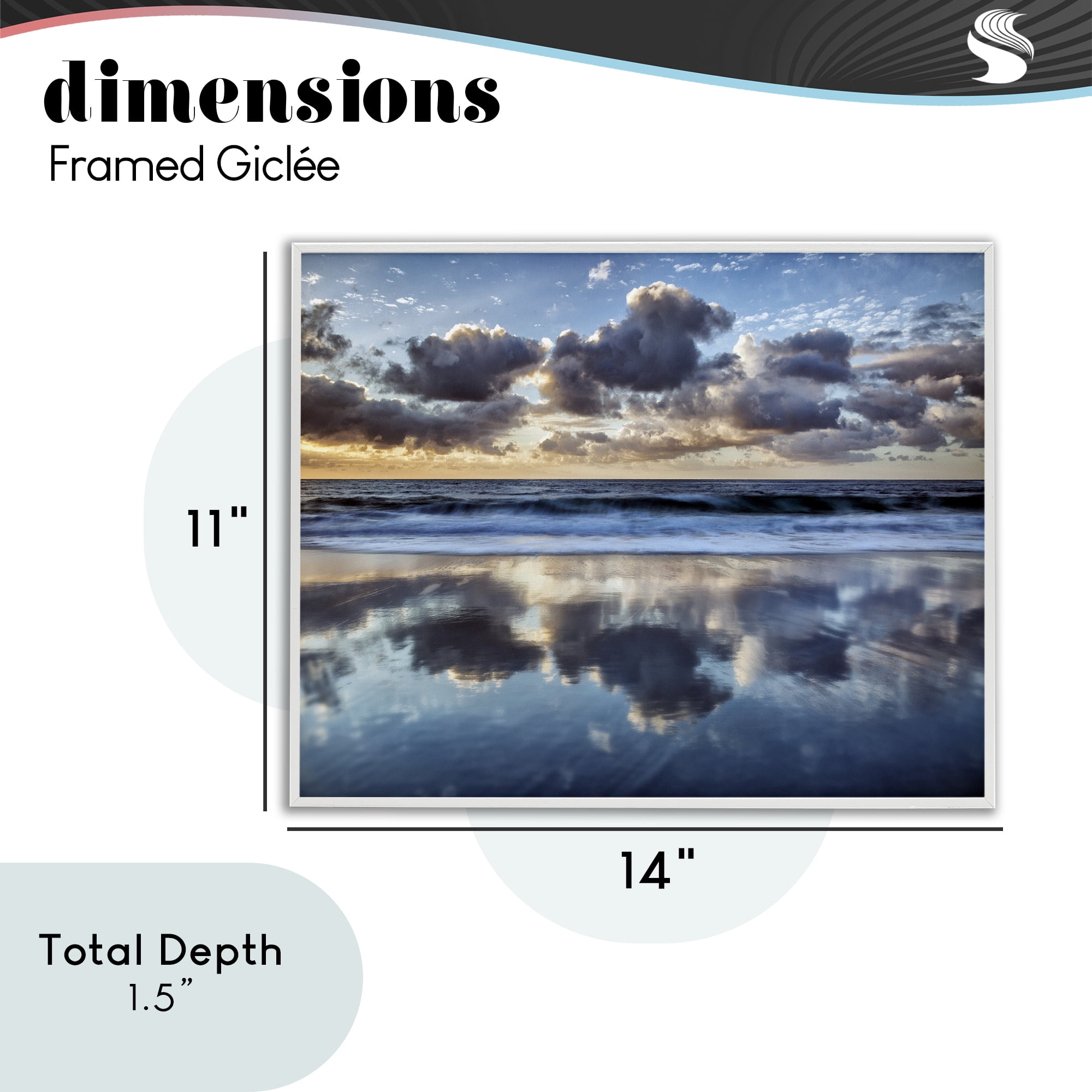 Stupell Industries Reflective Clouds Seascape White Framed Giclee Art, design by Superstock Partners LLC