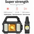thumbnail image 2 of Portable Solar Searchlight LED Spotlight Solar/USB Rechargeable Powerful Flashlight Dual Light Source Searchlight Waterproof 6 Gears Torch Light for Camping Emergency Outdoor, 2 of 7
