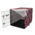 thumbnail image 3 of Floral Dog Crate Cover, Folklore Inspired Blooming Flower Petals Pattern in Warm Vintage Tones, Easy to Use Pet Kennel Cover for Medium Large Dogs, 35" x 23" x 27", Peach Dark Coral, by Ambesonne, 3 of 6