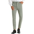 thumbnail image 1 of INSPIRE CHIC Plaid Dress Pants for Men's Contrast Color Formal Pants Light Green 30, 1 of 4