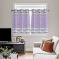 thumbnail image 5 of Purple Silver Stripes Kitchen Curtains Short 54 Inch Length, Modern Ombre Abstract Aesthetic Grommet Top Bedroom Living Room Curtains, Light Filtering Cafe Curtain Drapes 2 Panels Set 84''x54'', 5 of 9