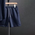 thumbnail image 5 of Xdegoge Men Matching Sets Outfits 2 Piece Casual Short Sleeve Collared Button Up Shirts and Shorts Tracksuits with Pockets Summer Waffle Knit Drawstring Set, 5 of 8