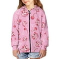 thumbnail image 3 of chaqlin Girls Axolotl Hoodies Size 14-16 Zip Up Hooded Jacket Cherry Print Long Sleeve Hooded Sweatshirt Lightweight Loose Drop Shoulder Cardigan with Pocket, 3 of 7